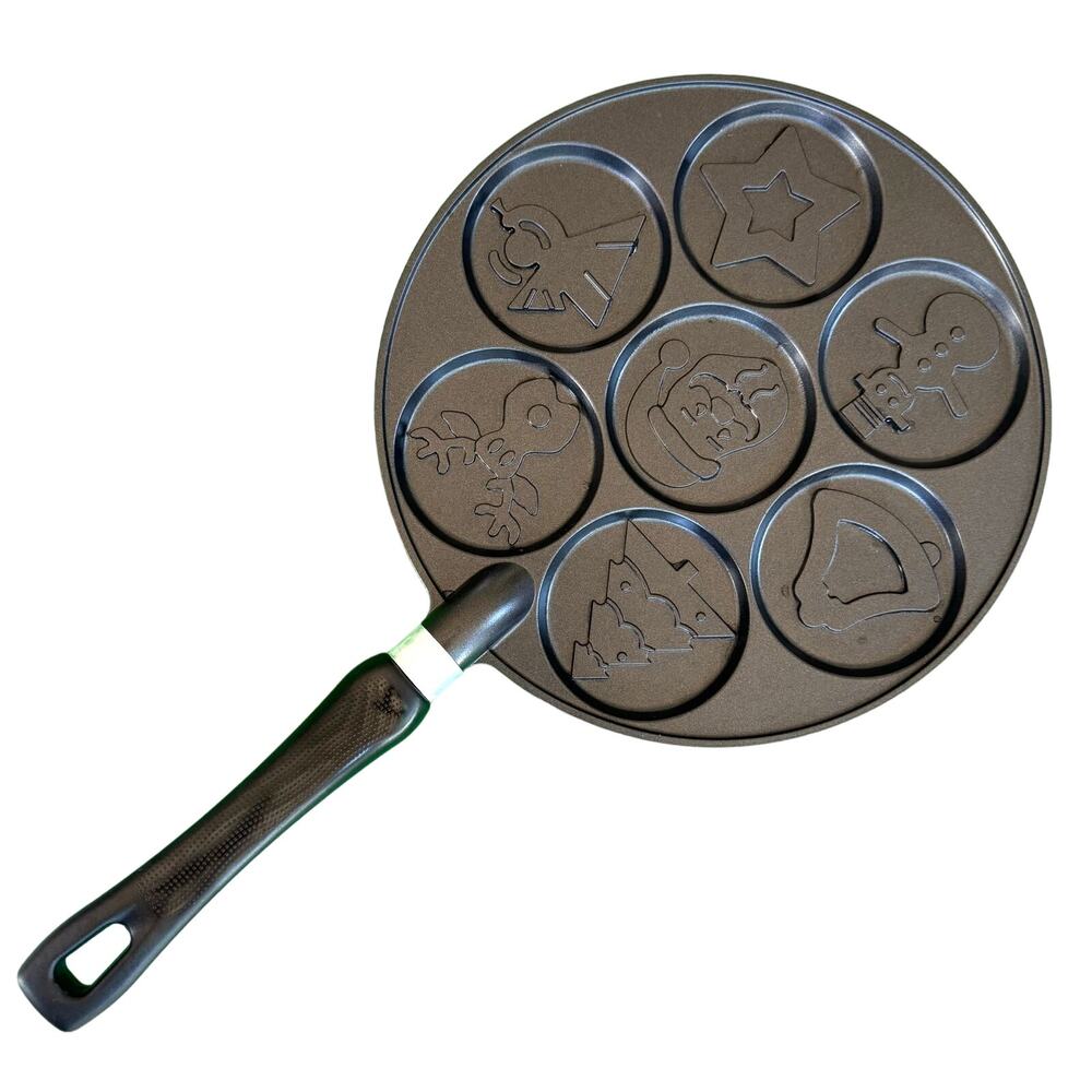 Nordic Ware Christmas Winter Holiday Cast Aluminum Pan Phenolic Handle Oven Safe